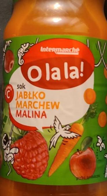 Zdjęcia - O la la! Sok jabłko marchew malina Intermarche