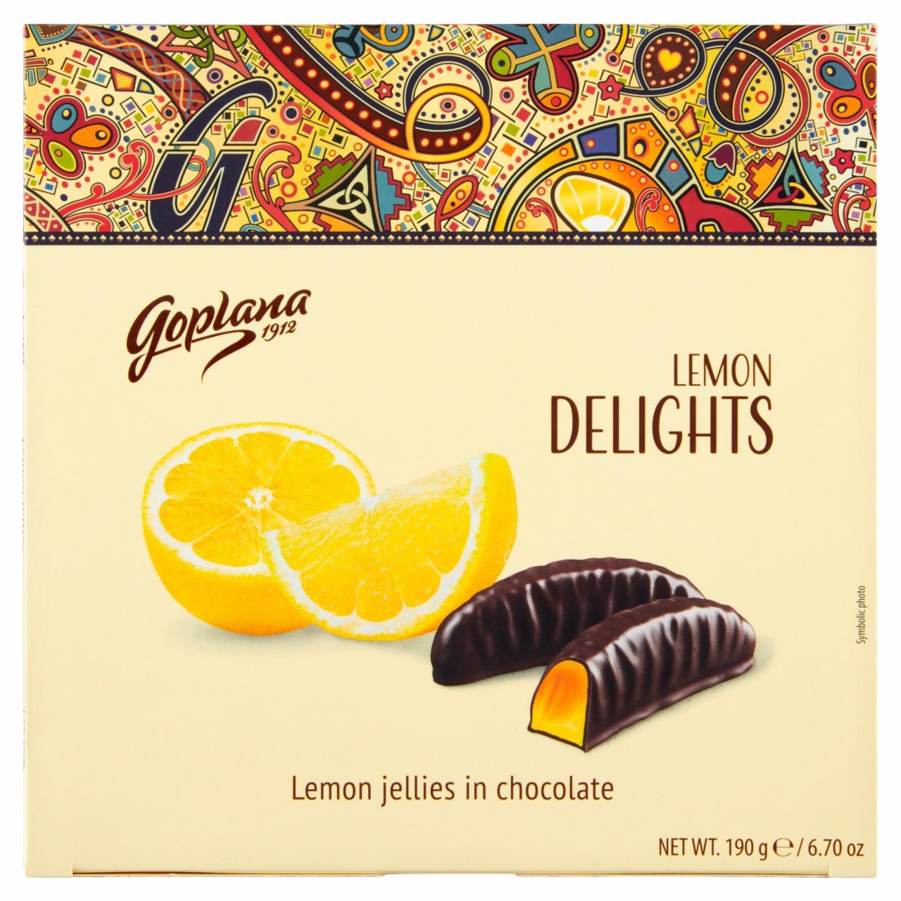 Zdjęcia - Goplana Lemon Delights Galaretka o smaku cytrynowym w czekoladzie 190 g