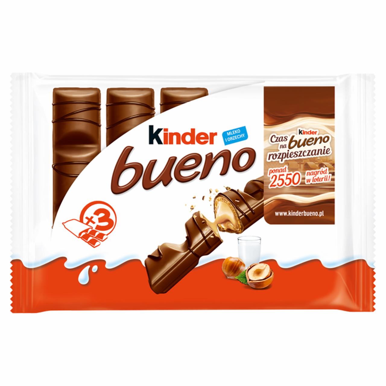Zdjęcia - Kinder Bueno Wafel w mlecznej czekoladzie wypełniony mleczno-orzechowym nadzieniem 129 g
