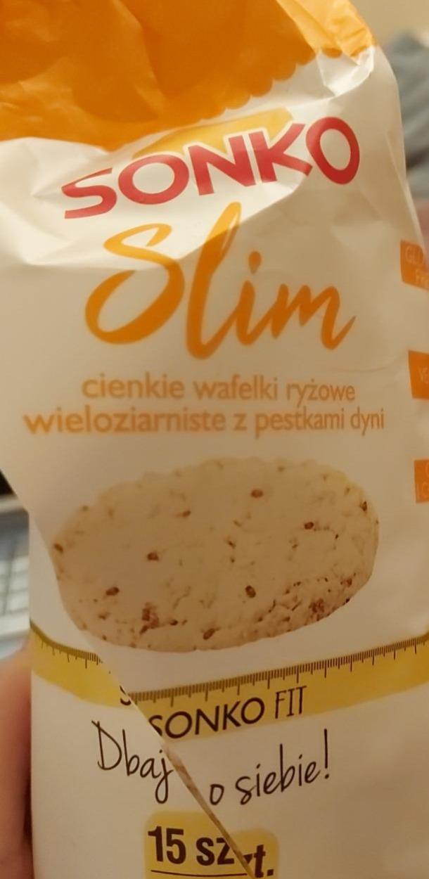 Zdjęcia - Cienkie waflelki ryżowe wieloziarniste z pestkami dyni Sonko