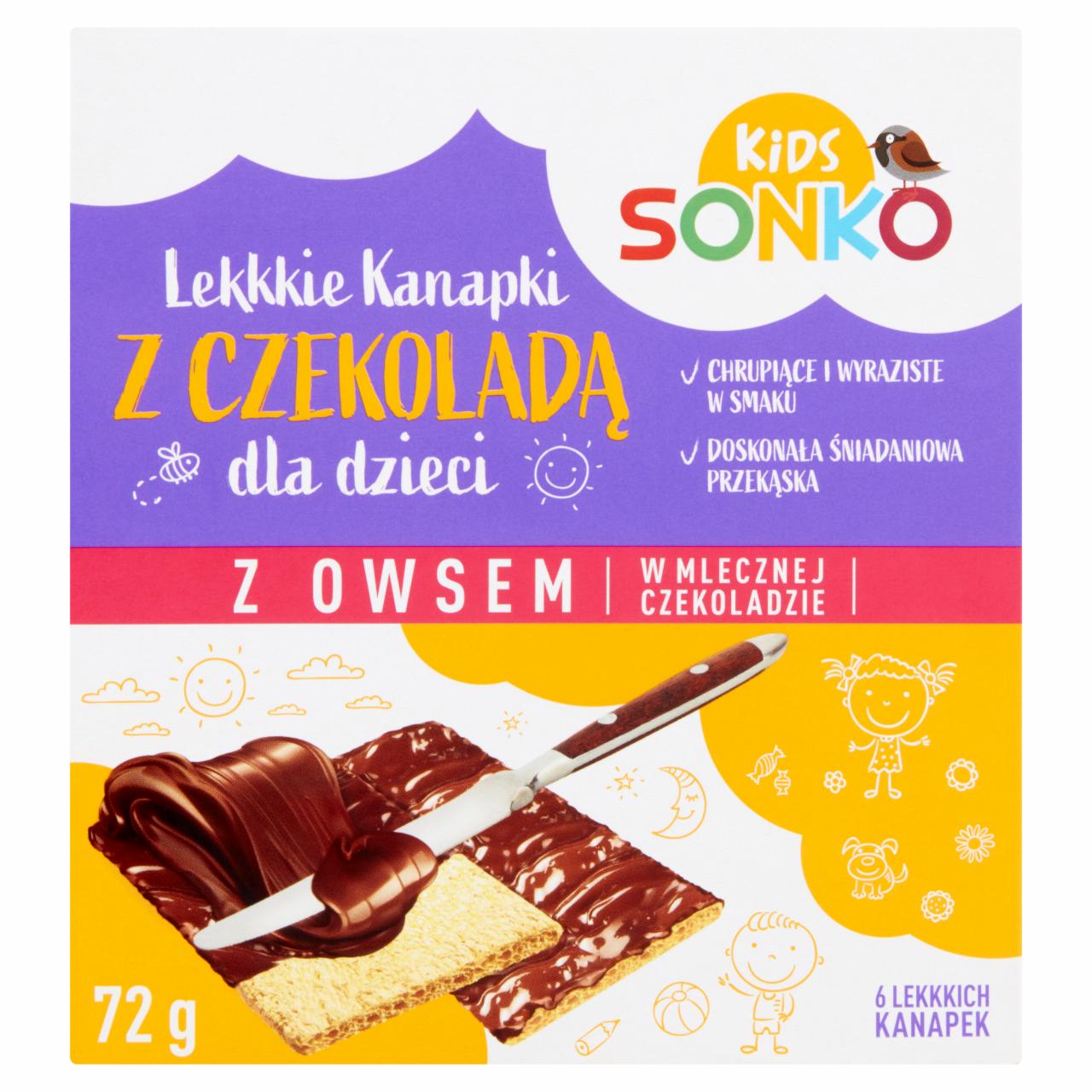 Zdjęcia - Sonko Kids Lekkkie kanapki z owsem w mlecznej czekoladzie 72 g