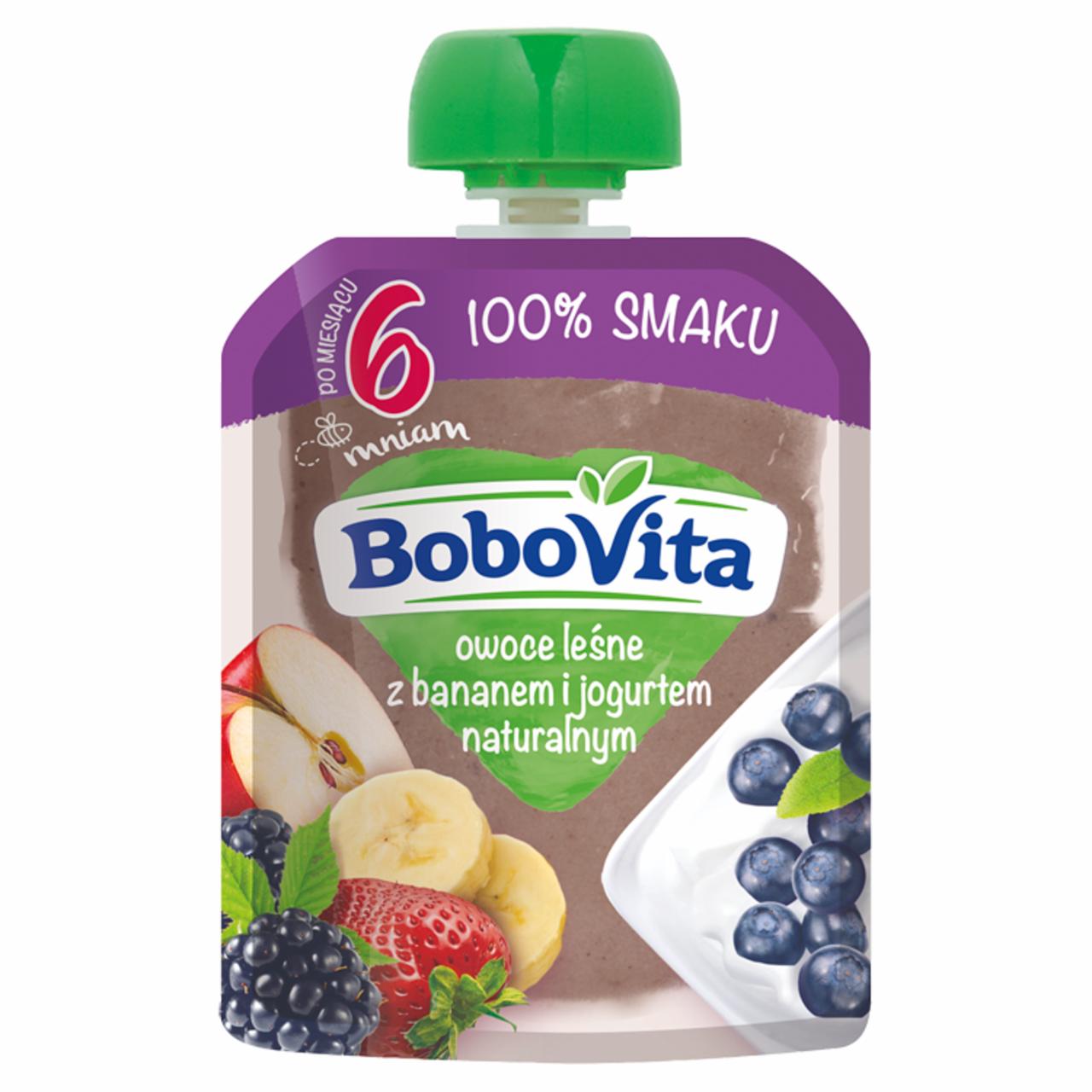 Zdjęcia - BoboVita Owoce leśne z bananem i jogurtem naturalnym po 6 miesiącu 80 g
