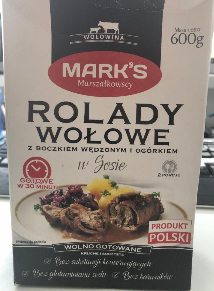 Zdjęcia - Rolady wołowe z boczkiem wędzonym i ogórkiem w sosie Mark's