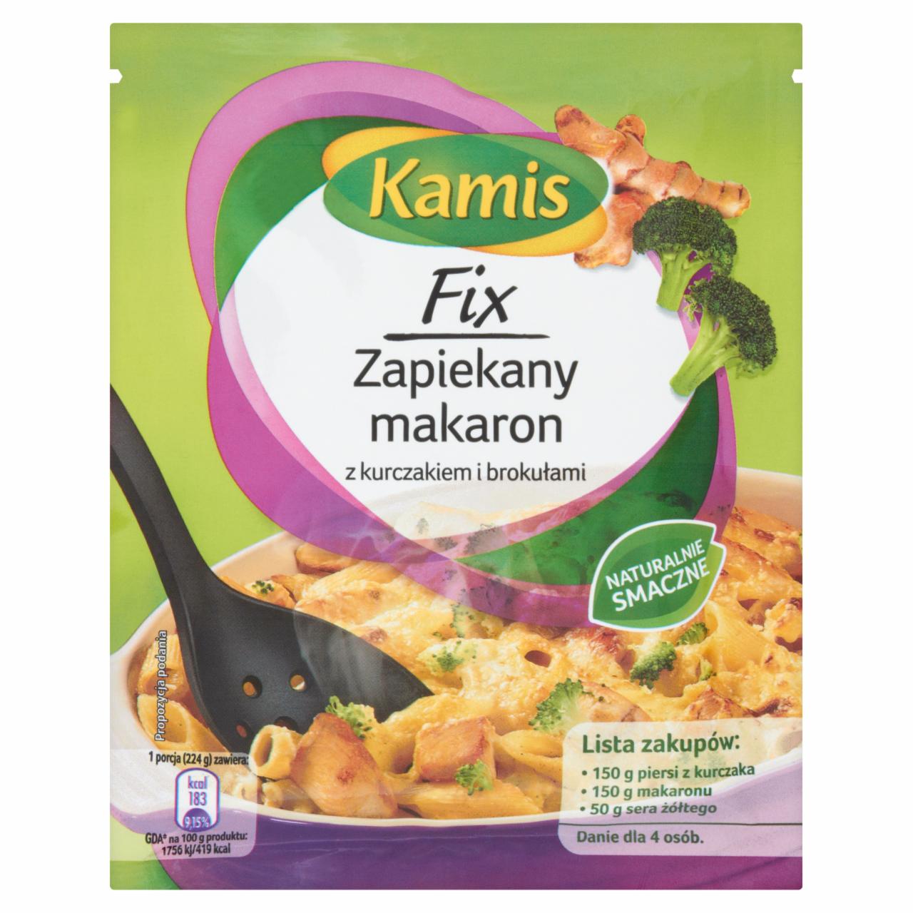 Zdjęcia - Kamis Fix Zapiekany makaron z kurczakiem i brokułami 45 g