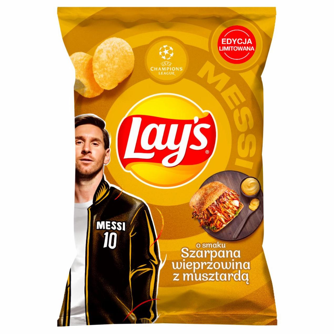 Zdjęcia - Lay's Chipsy ziemniaczane o smaku szarpanej wieprzowiny z musztardą 140 g