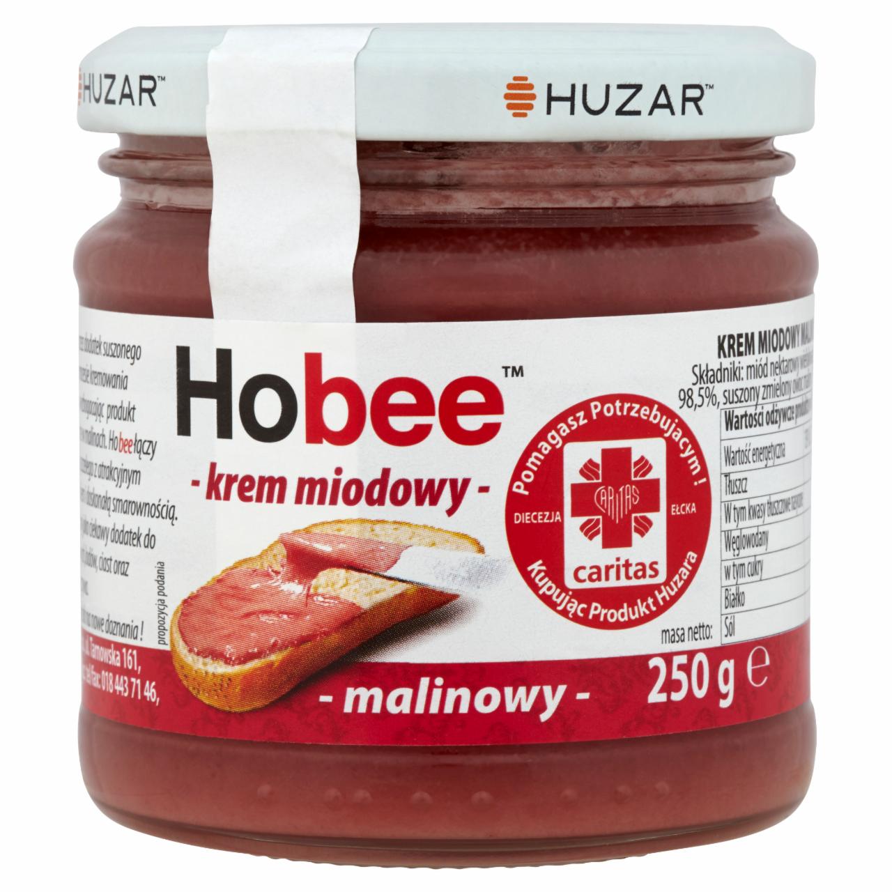 Zdjęcia - Huzar Hobee Krem miodowy malinowy 250 g