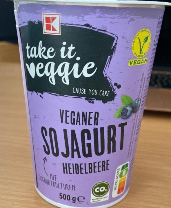Zdjęcia - Veganer Sojagurt Heidelbeere K-take it veggie