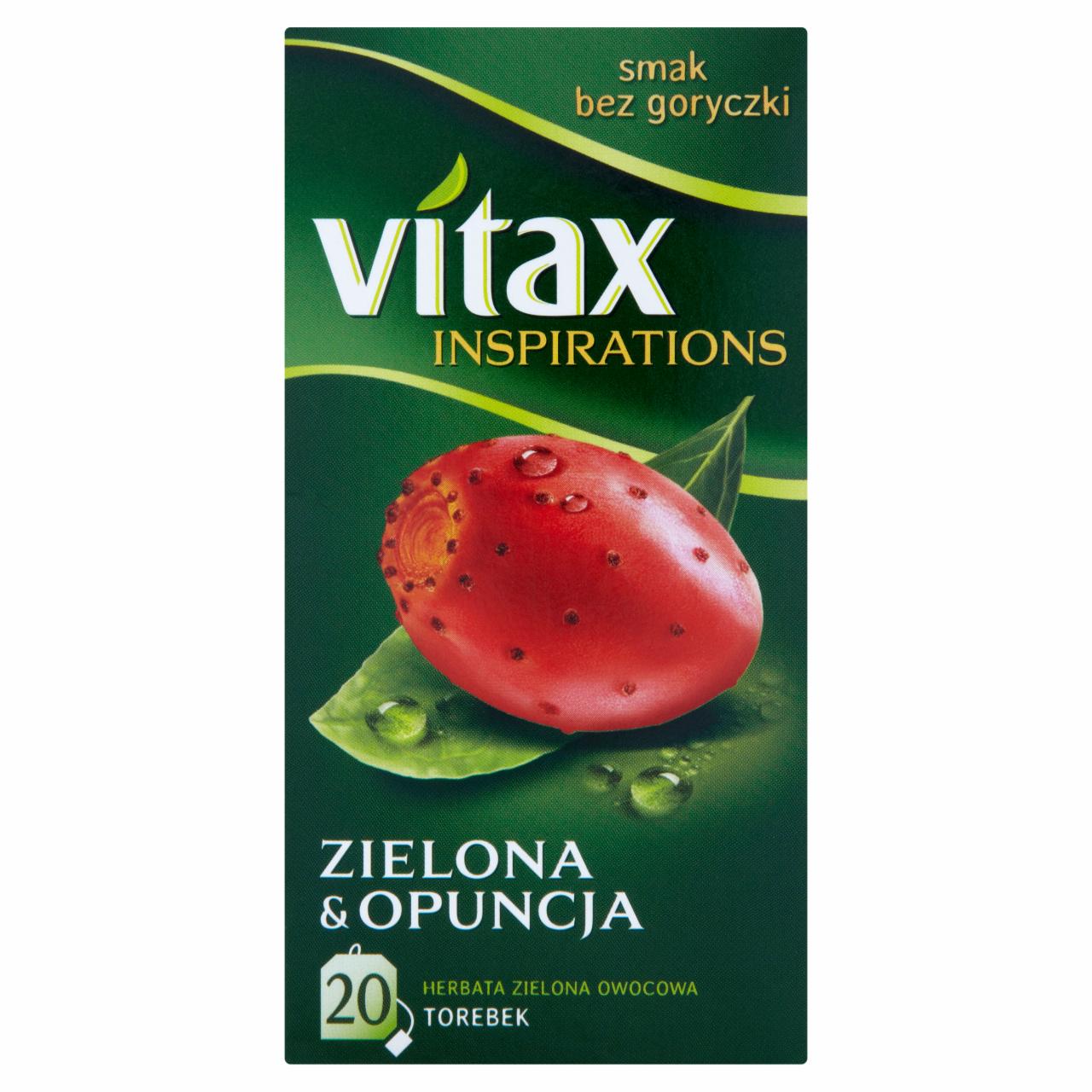 Zdjęcia - Vitax Inspirations Zielona and Opuncja Herbata zielona owocowa 30 g (20 torebek)