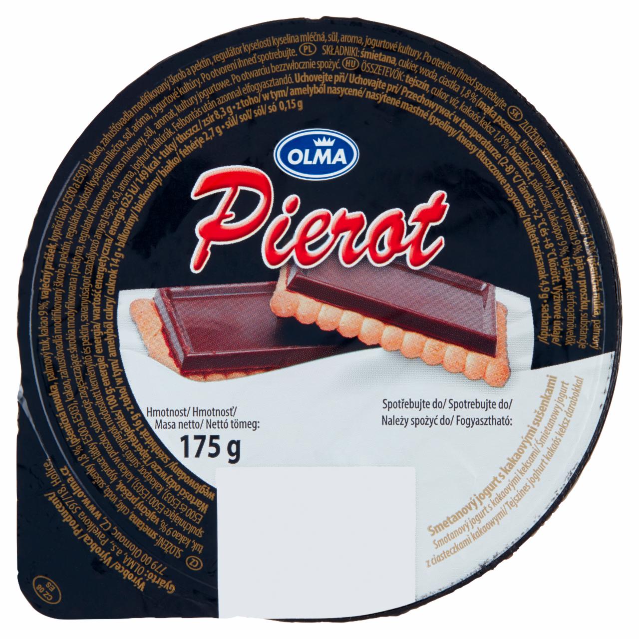 Zdjęcia - Olma Pierot Śmietankowy jogurt z ciasteczkami kakaowymi 175 g