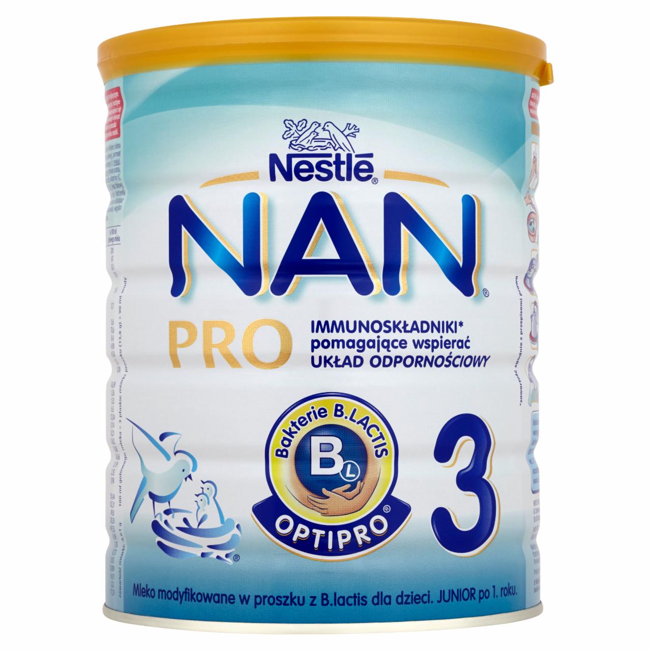 Zdjęcia - Nestlé Nan Pro 3 Mleko modyfikowane w proszku z B.lactis dla dzieci Junior po 1. roku 800 g