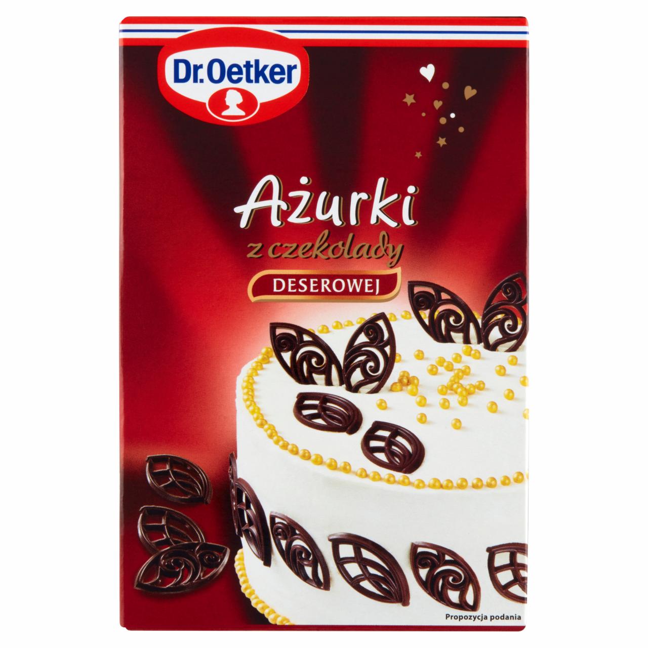 Zdjęcia - Dr. Oetker Ażurki z czekolady deserowej 30 g (24 sztuki)