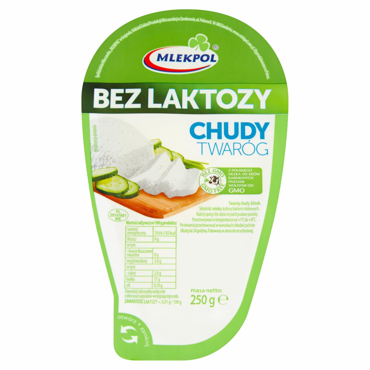 Zdjęcia - Mlekpol Bez laktozy Twaróg chudy 250 g