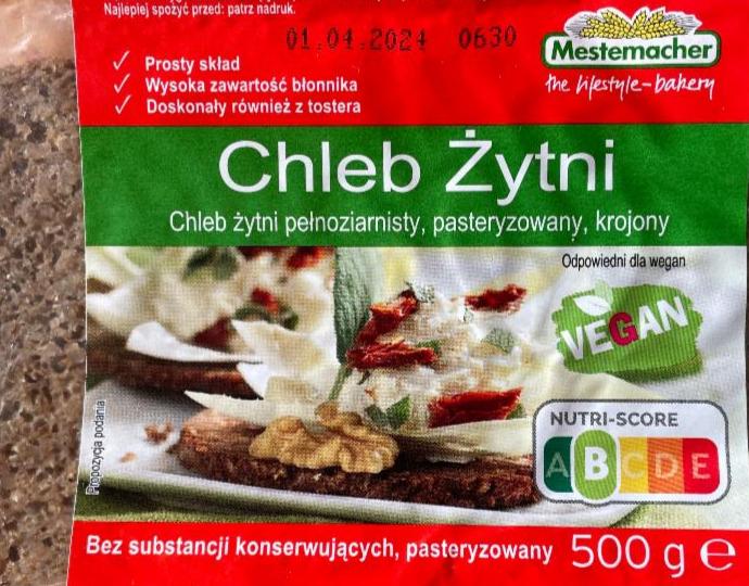 Zdjęcia - Chleb żytni pełnoziarnisty pasteryzowany krojony Mestemacher