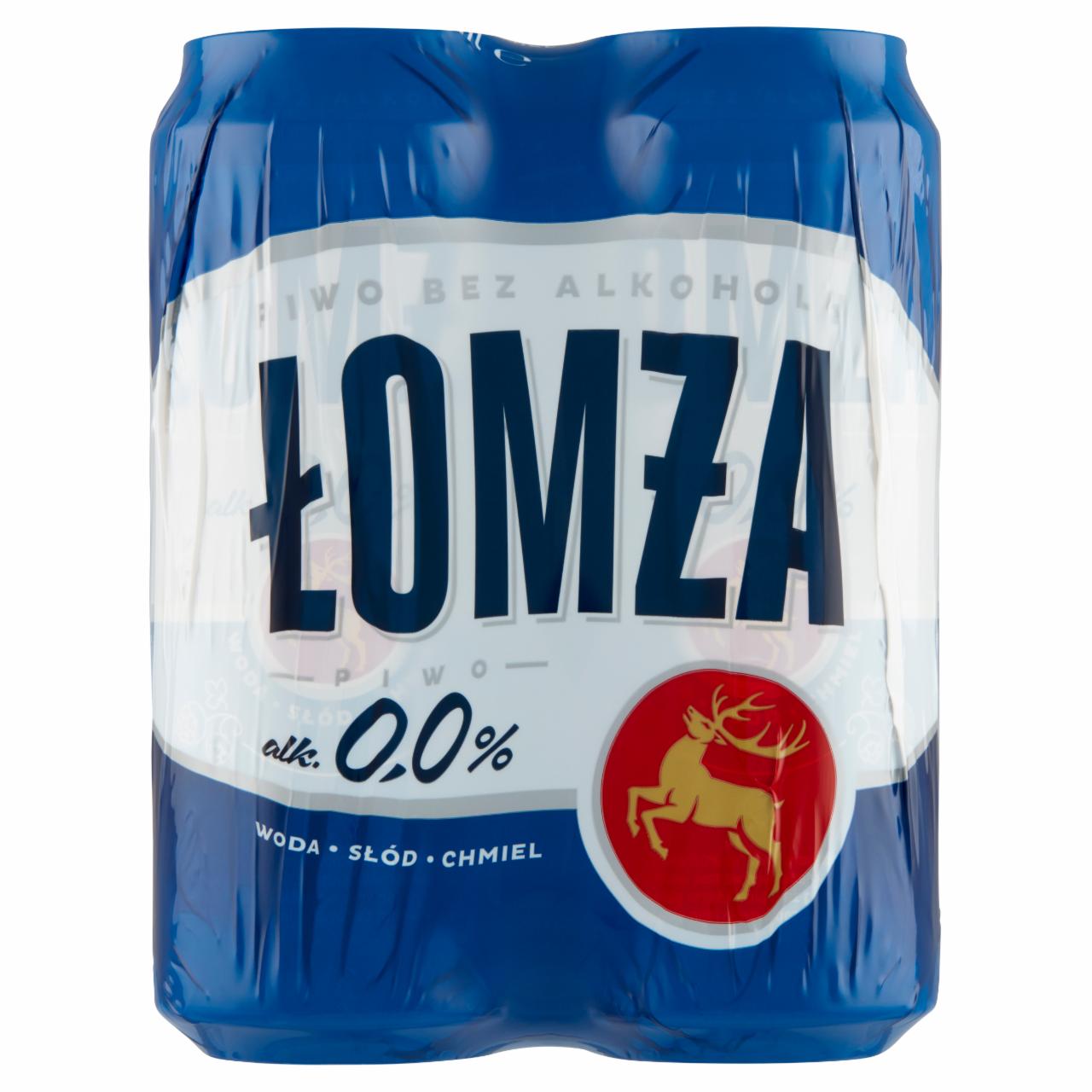 Zdjęcia - Łomża Piwo jasne bezalkoholowe 4 x 500 ml