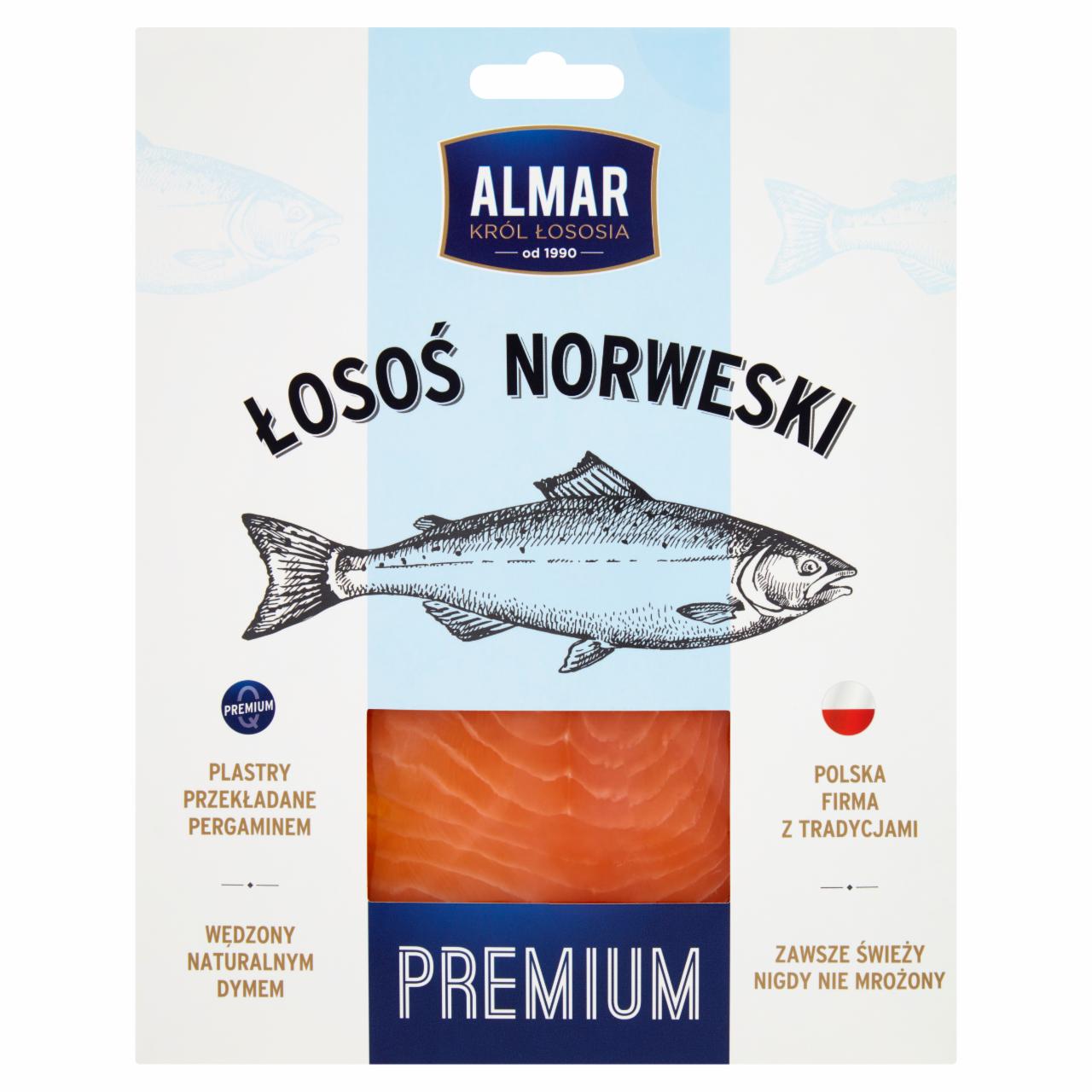 Zdjęcia - Almar Premium Łosoś norweski wędzony na zimno plastry 90 g