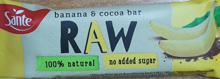 Zdjęcia - Sante Raw Baton owocowy z bananem i kakao 35 g