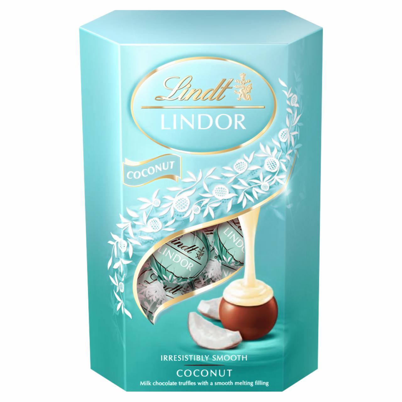 Zdjęcia - Lindt Lindor Praliny z czekolady mlecznej z kokosowym nadzieniem 200 g