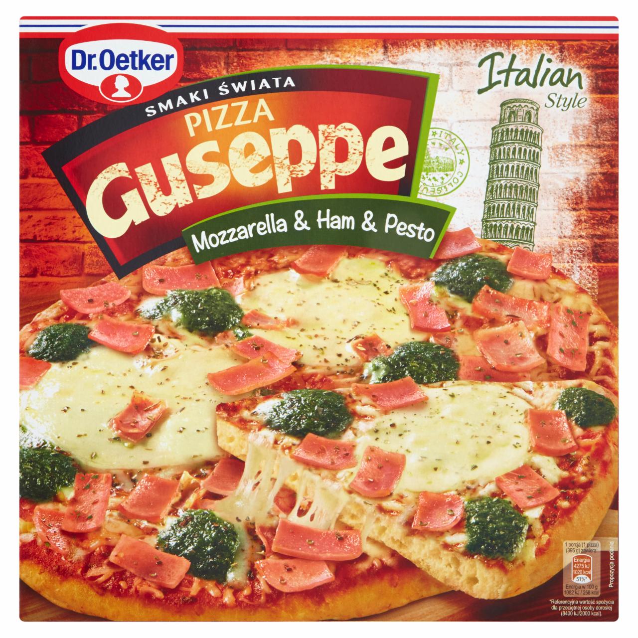 Zdjęcia - Dr. Oetker Guseppe Smaki Świata Pizza z serem mozzarella szynką i sosem pesto 395 g
