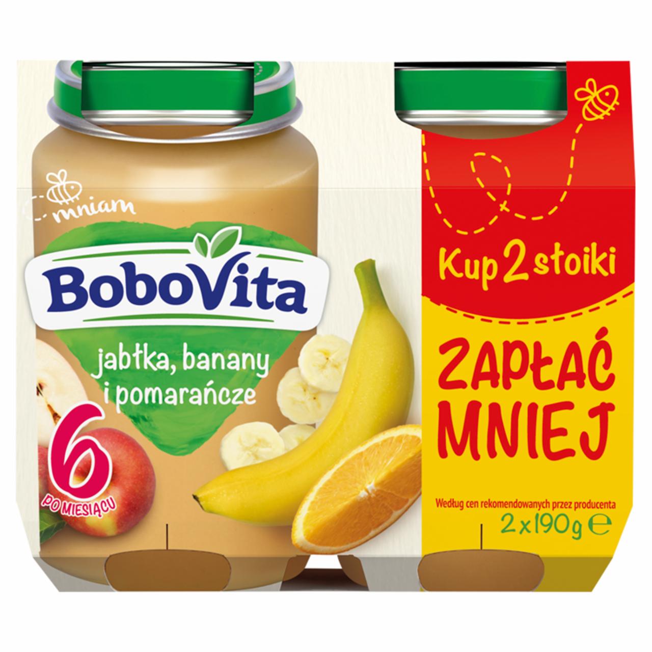 Zdjęcia - BoboVita Jabłka banany i pomarańcze po 6 miesiącu 2 x 190 g
