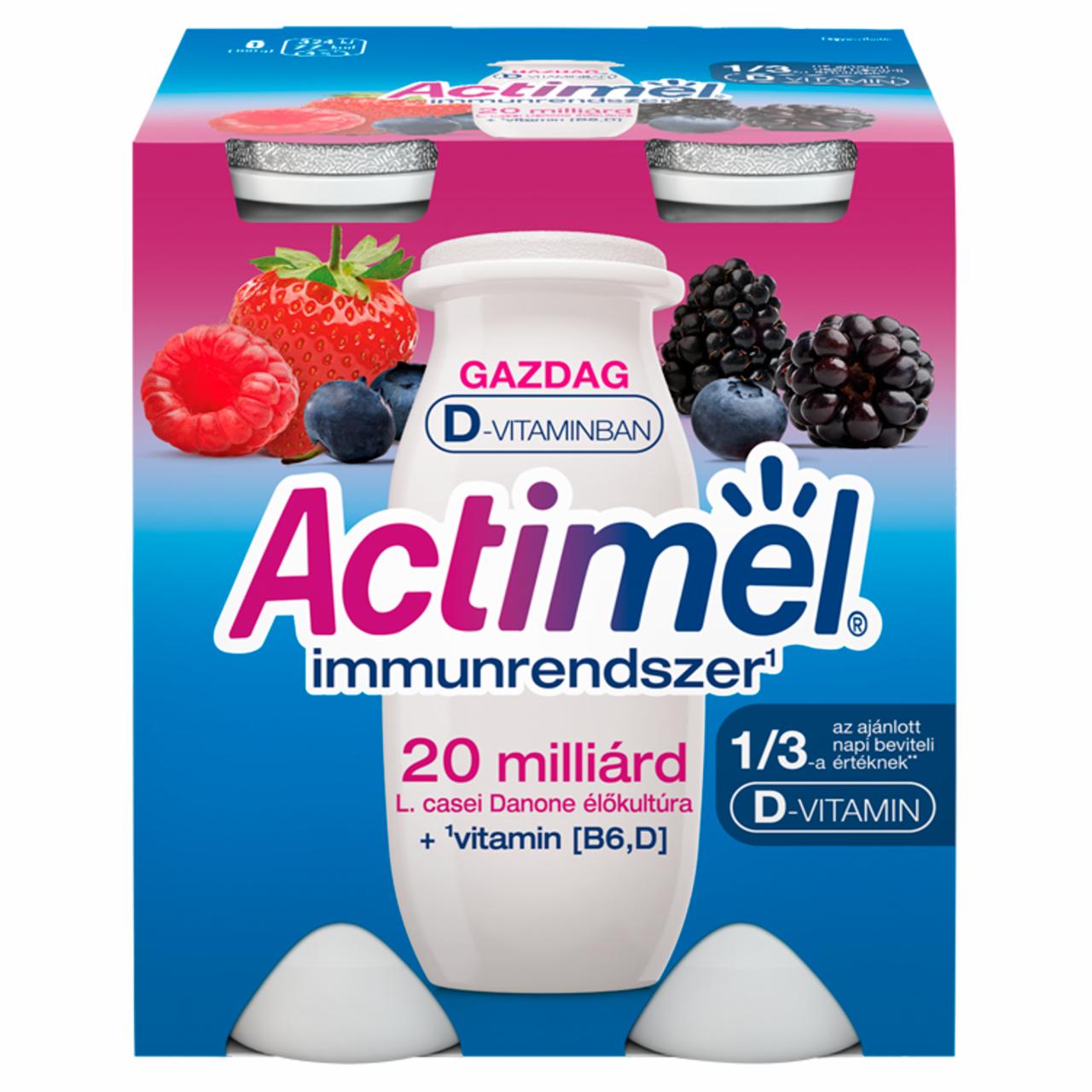 Zdjęcia - Actimel Mleko fermentowane o smaku malinowym i owoce leśne-truskawka 1,2 kg (12 x 100 g)