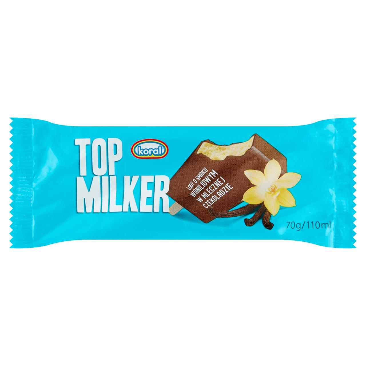 Zdjęcia - Koral Top Milker Lody o smaku waniliowym w mlecznej czekoladzie 110 ml
