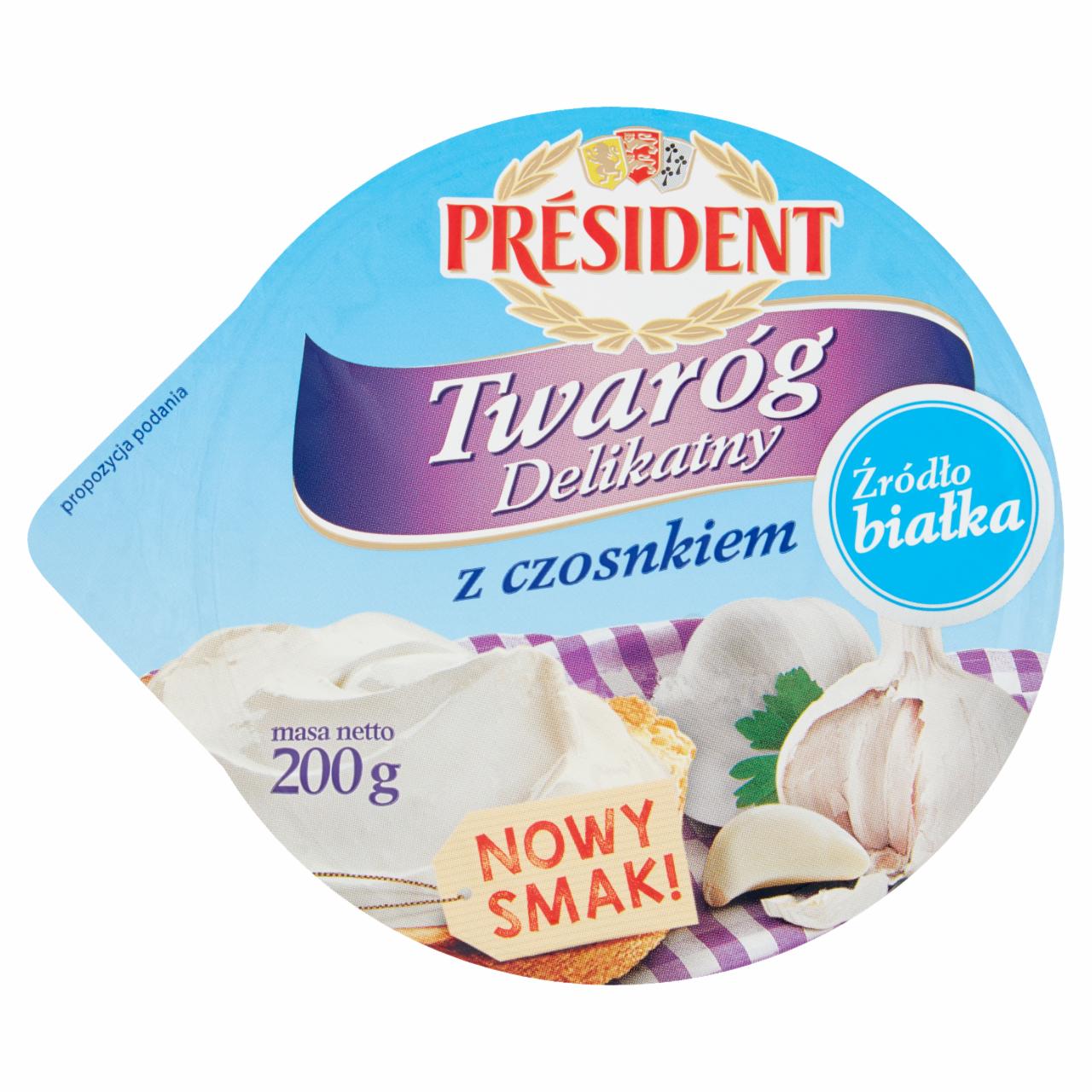 Zdjęcia - Président Twaróg Delikatny z czosnkiem 200 g