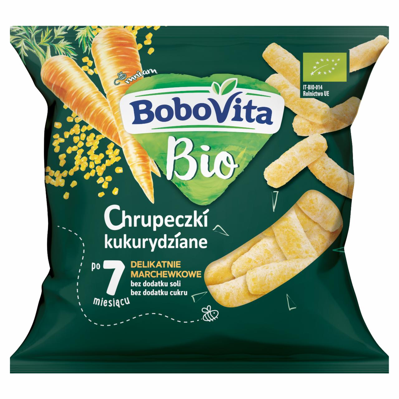 Zdjęcia - BoboVita Chrupeczki kukurydziane bio delikatnie marchewkowe po 7 miesiącu 20 g