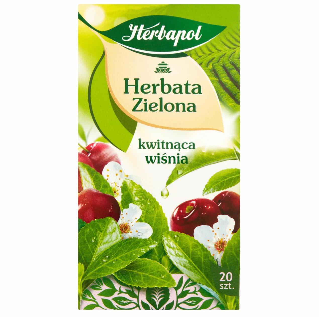 Zdjęcia - Herbata zielona kwitnąca wiśnia 34 g (20 x 1,7 g) Herbapol