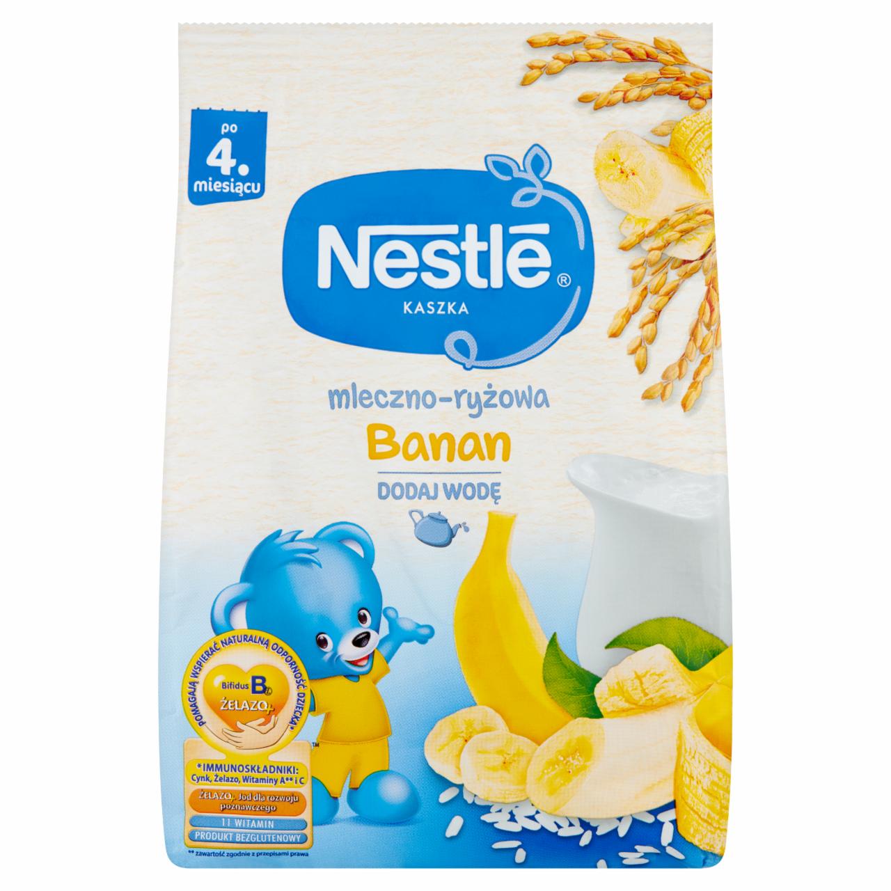 Zdjęcia - Nestlé Kaszka mleczno-ryżowa banan dla niemowląt po 4. miesiącu 230 g