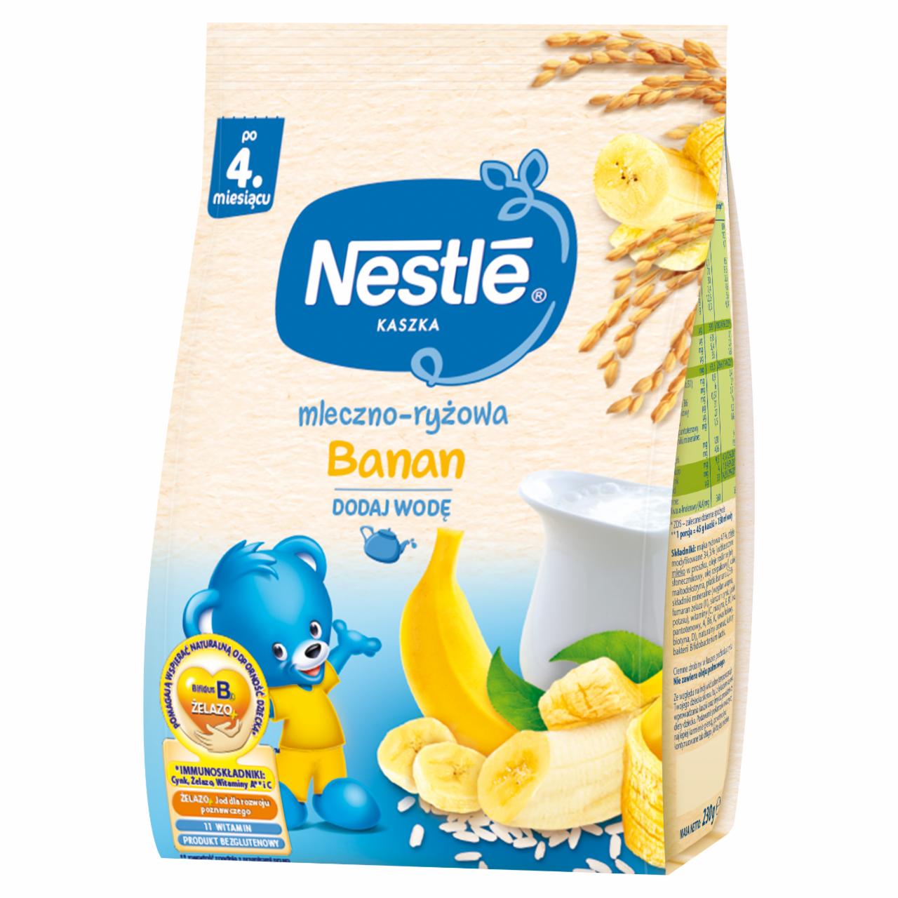 Zdjęcia - Nestlé Kaszka mleczno-ryżowa banan dla niemowląt po 4. miesiącu 230 g