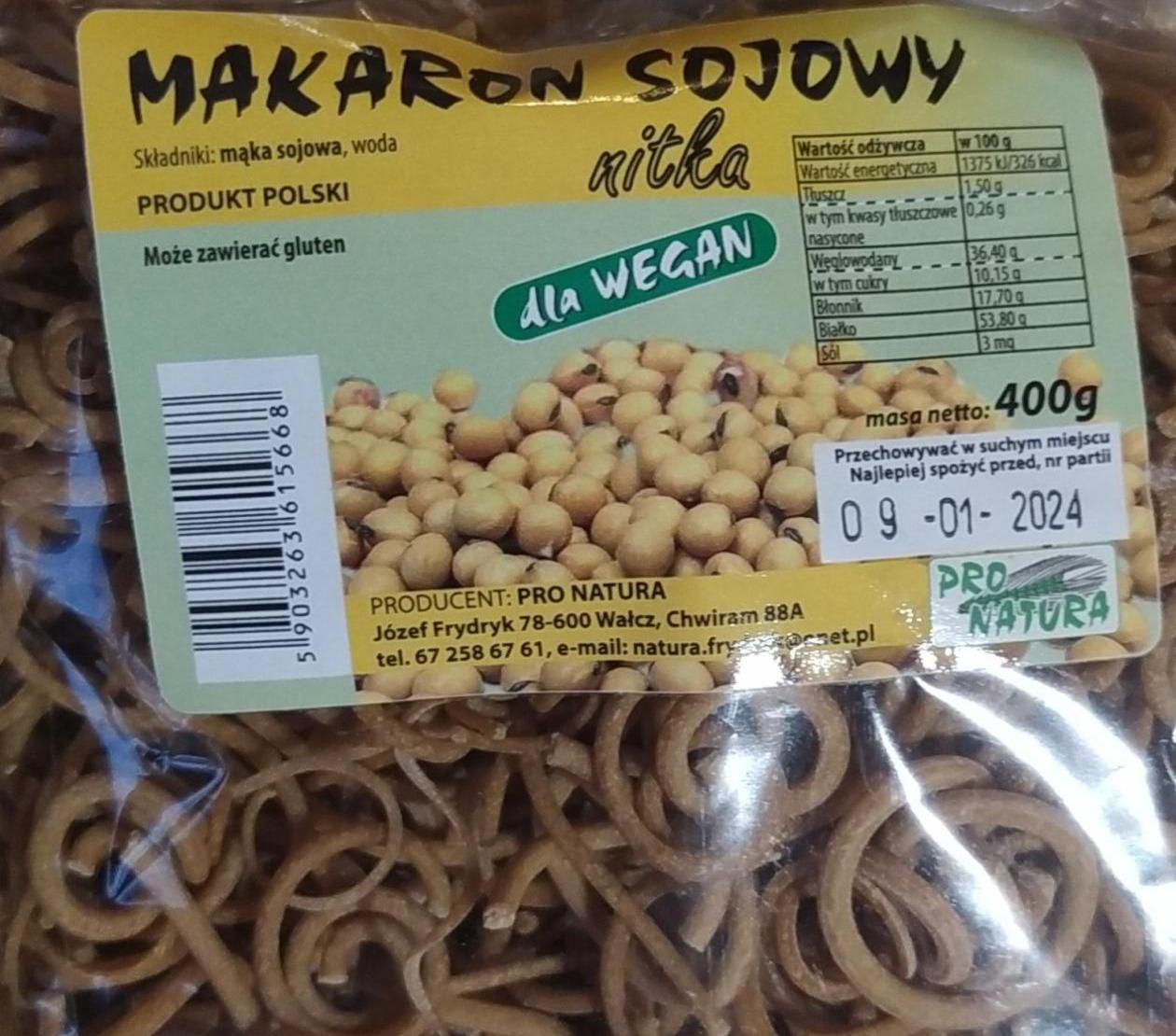 Zdjęcia - Makaron sojowy nitka dla wegan PRO NATURA