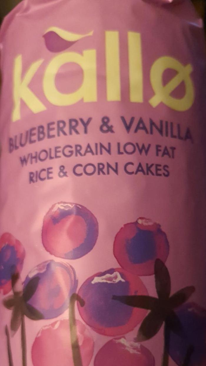 Zdjęcia - blueberry and vanilla wholegrain low fat rice and corn cakes kallo