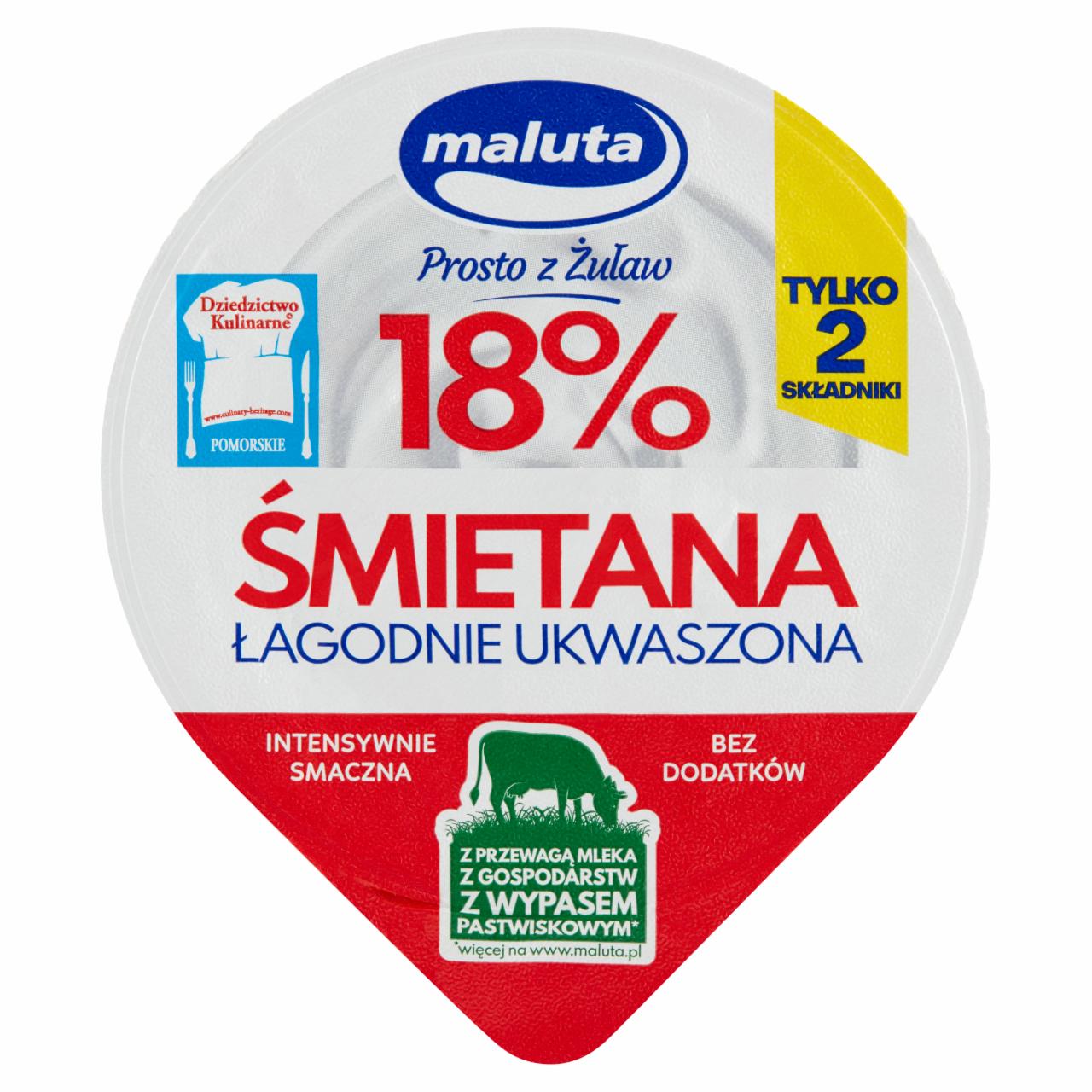 Zdjęcia - Maluta Śmietana łagodnie ukwaszona 18 % 200 g