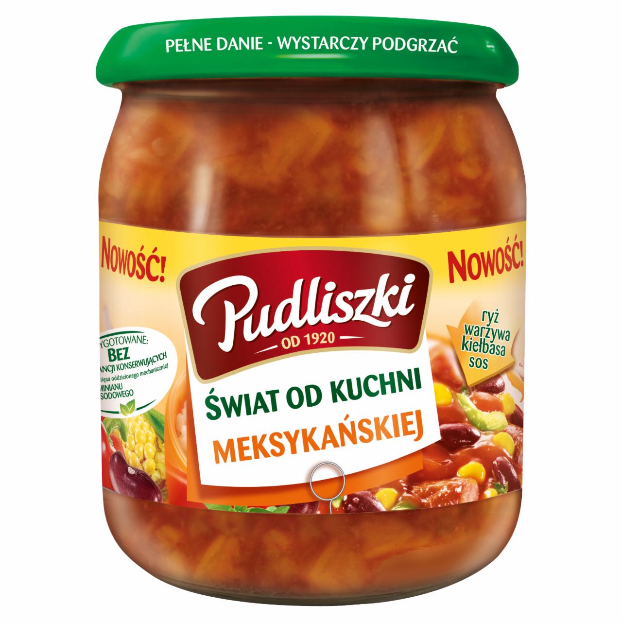 Zdjęcia - Pudliszki Świat od kuchni meksykańskiej Fasola po meksykańsku z kiełbasą i ryżem 500 g