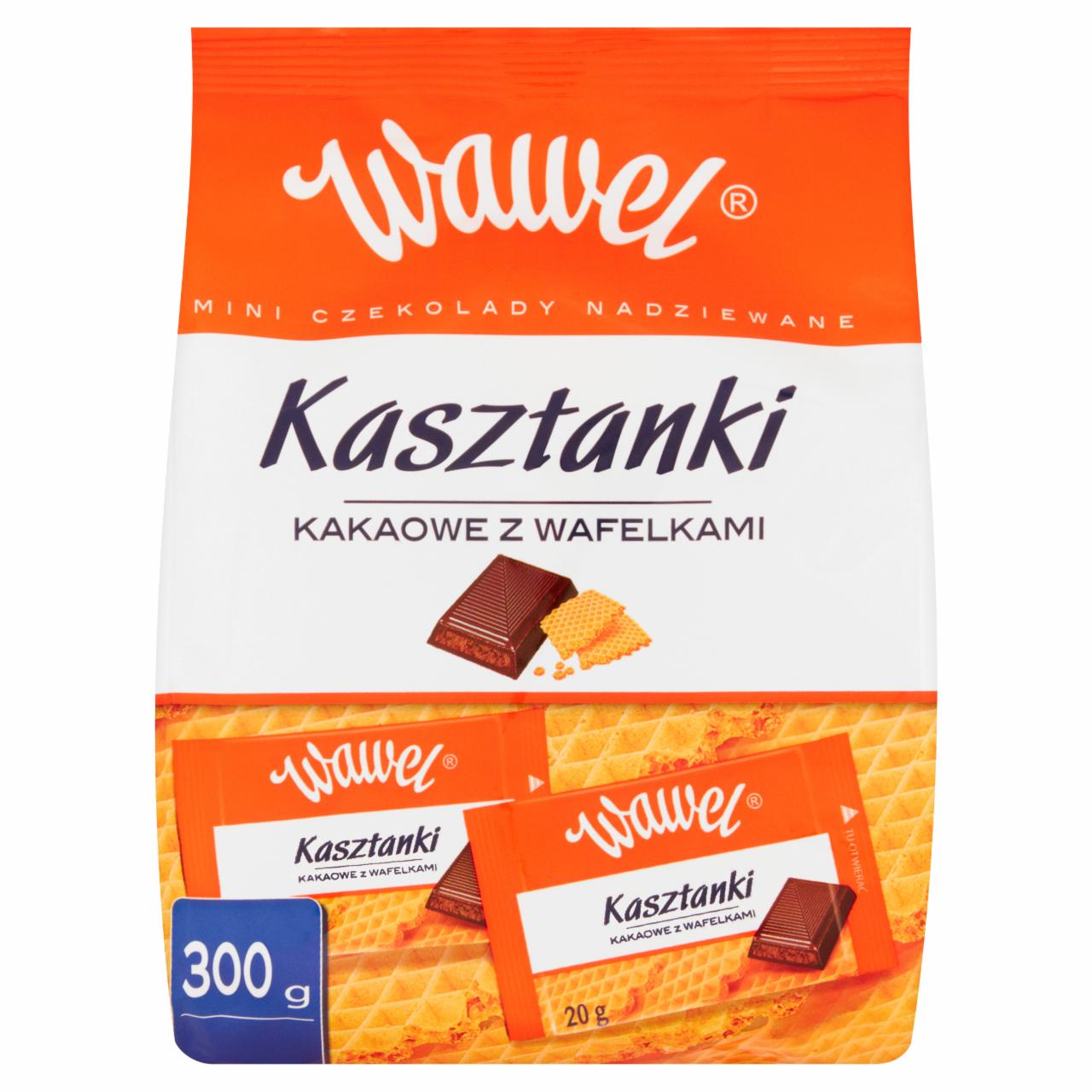 Zdjęcia - Wawel Kasztanki kakaowe z wafelkami Mini czekolady nadziewane 300 g