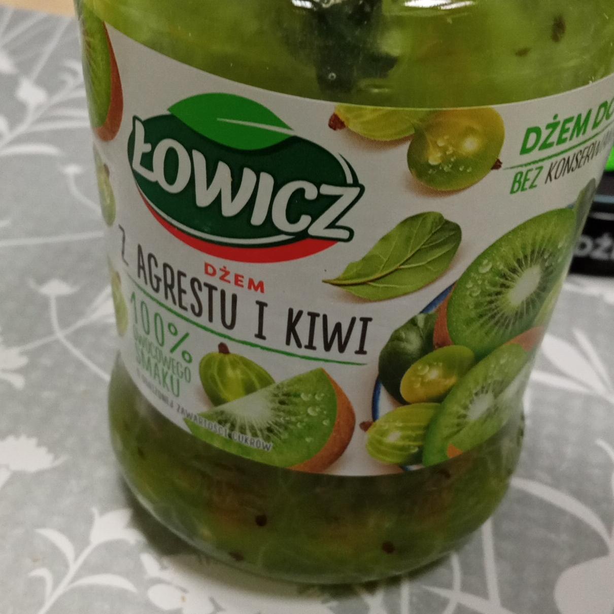 Zdjęcia - Łowicz Dżem z agrestu i kiwi o obniżonej zawartości cukrów 280 g