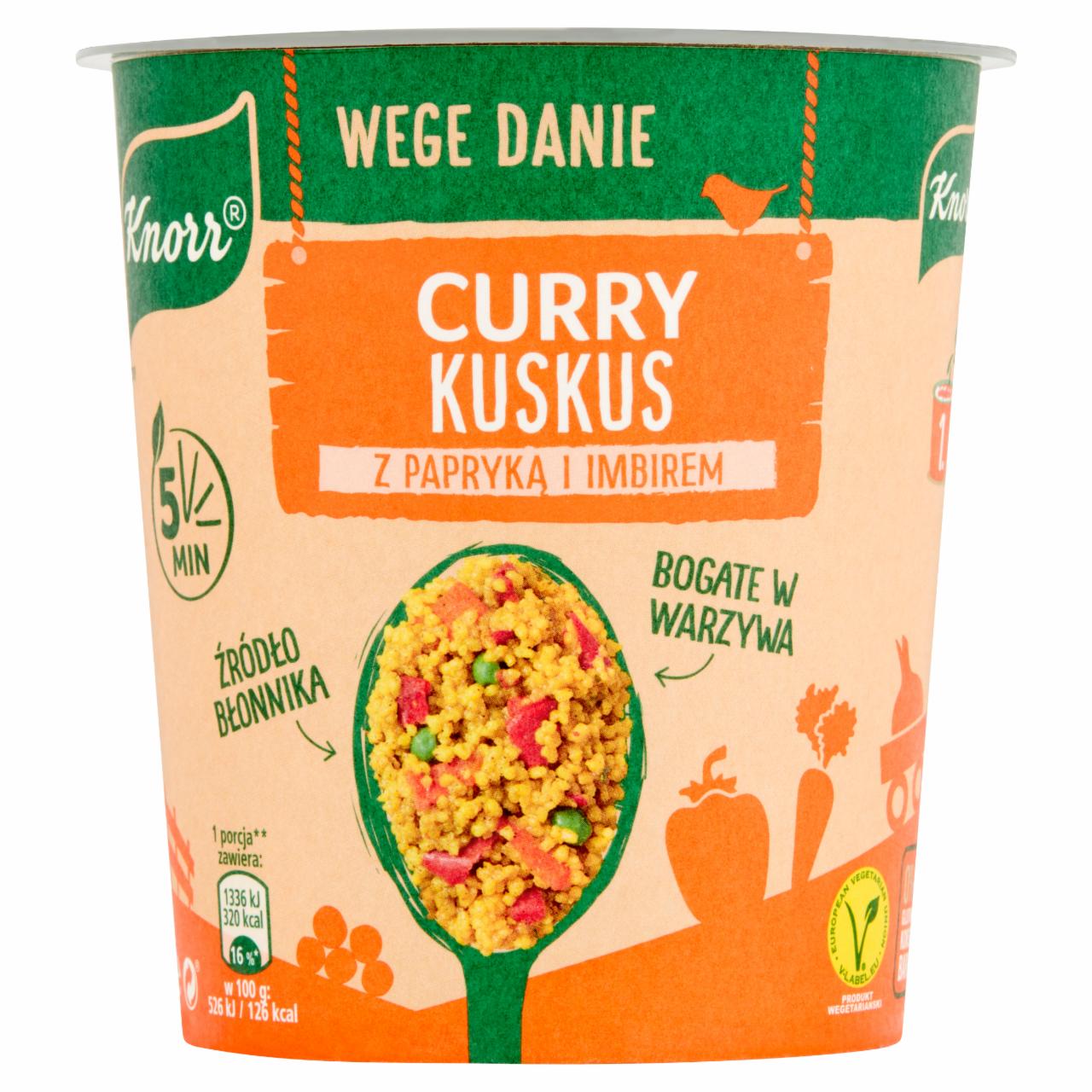 Zdjęcia - Knorr Wege danie Curry kuskus z papryką i imbirem 70 g