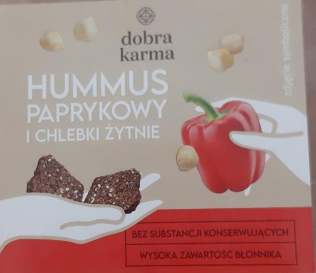 Zdjęcia - hummus paprykowy I chlebki żytnie dobra karma