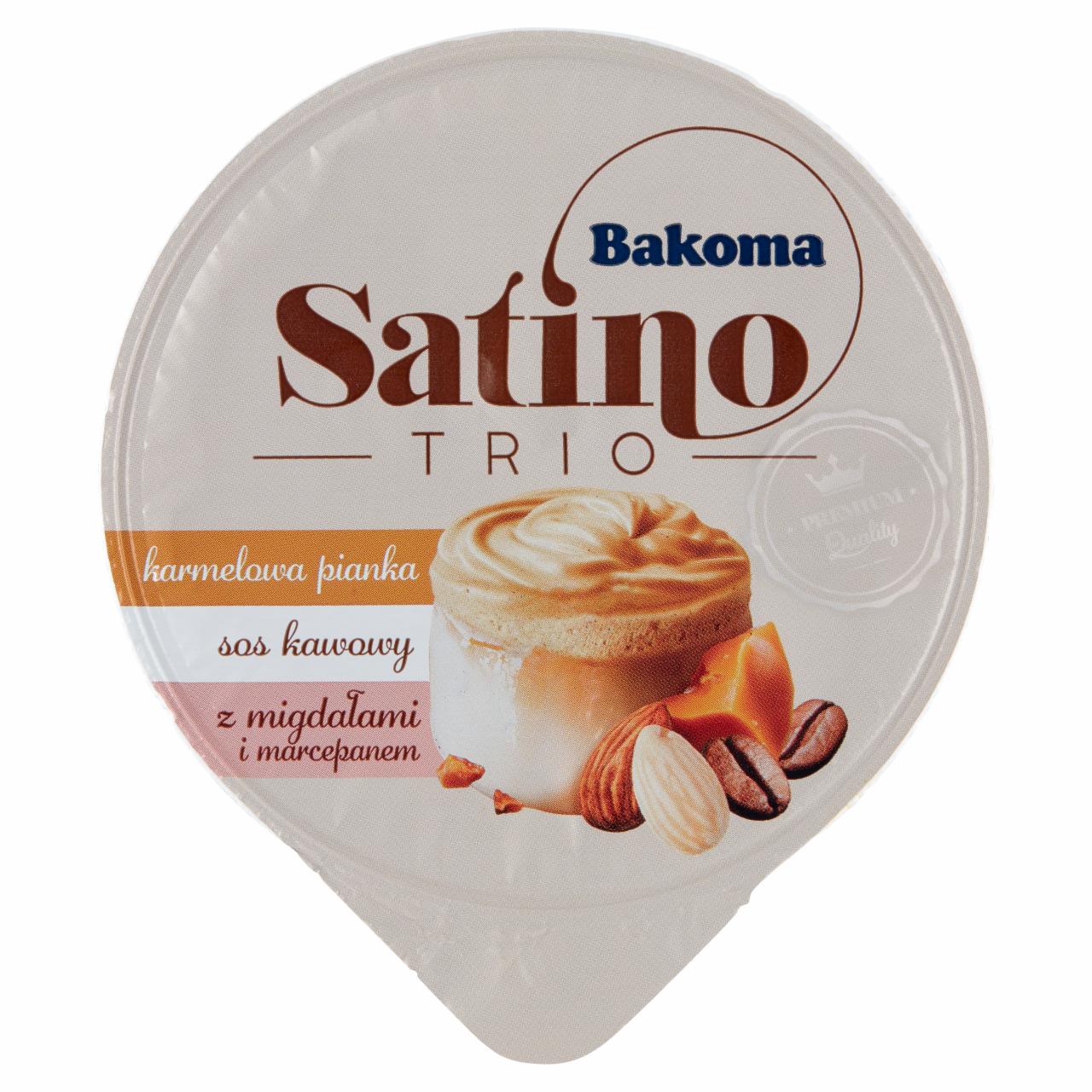 Zdjęcia - Bakoma Satino Trio Deser karmelowa pianka sos kawowy z migdałami i marcepanem 100 g