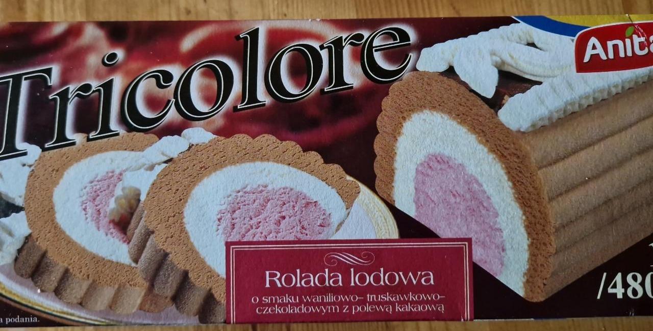 Zdjęcia - Rolada lodowa o smaku waniliowo - truskawkowo - czekoladowym z polewą kakaową Anita