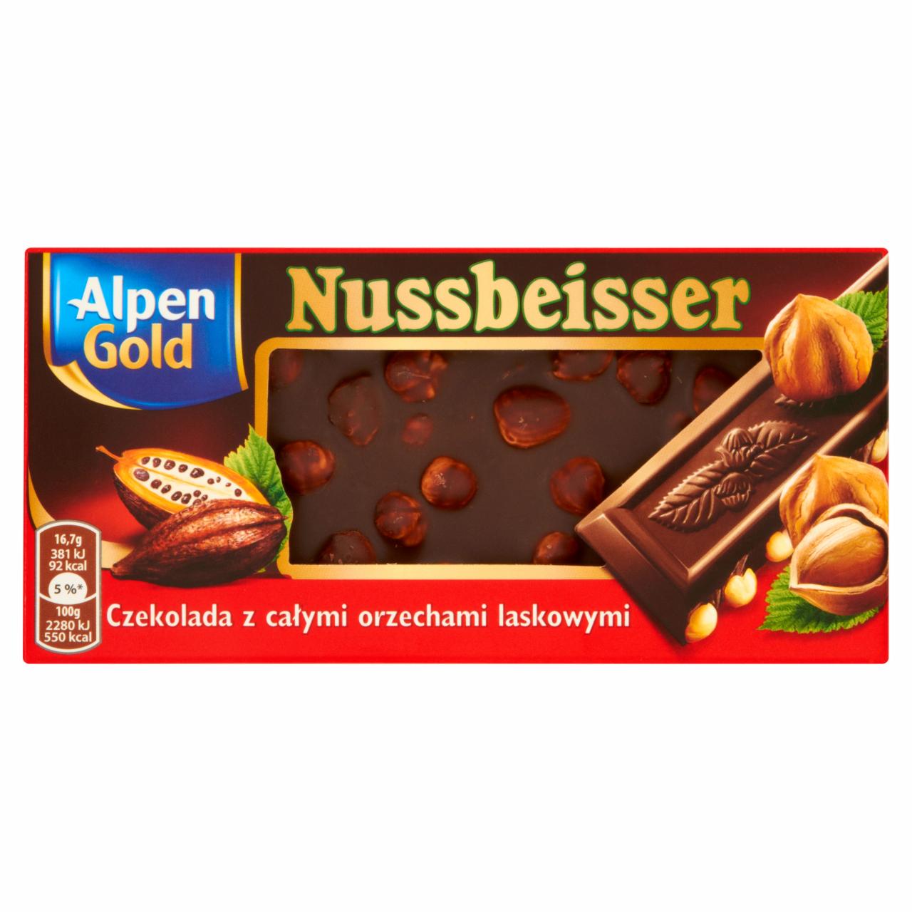 Zdjęcia - Alpen Gold Nussbeisser Czekolada gorzka z całymi orzechami 100 g