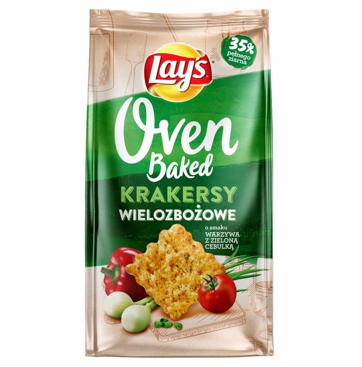 Zdjęcia - Oven Baked Krakersy wielozbożowe o smaku warzywa z zieloną cebulką Lays
