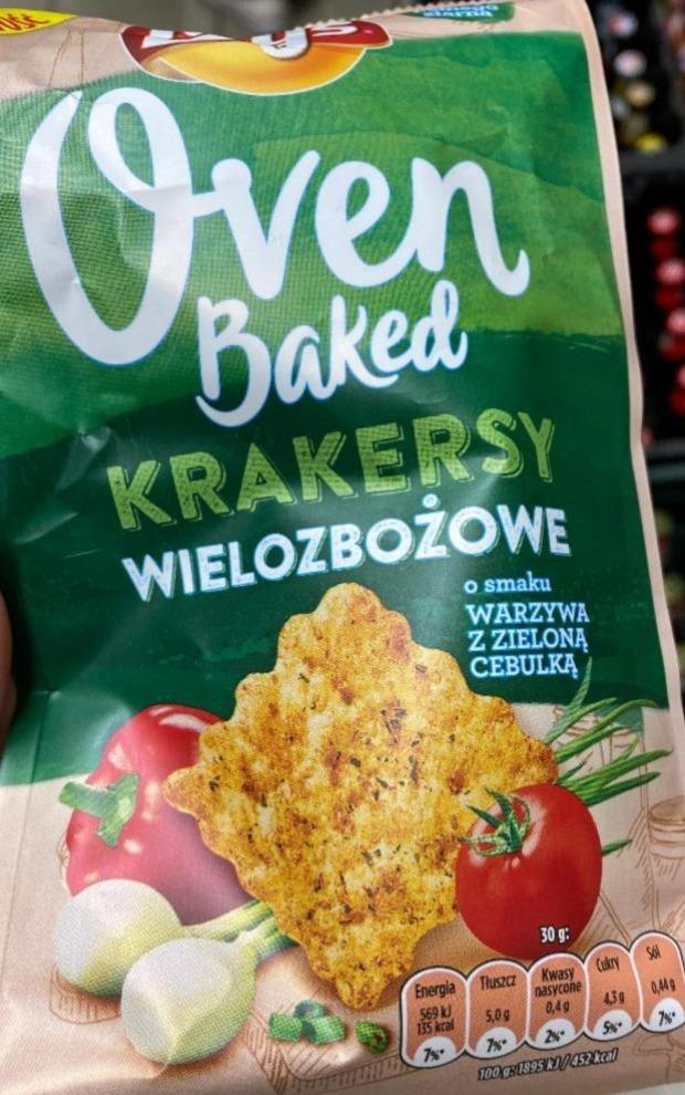 Zdjęcia - Oven Baked Krakersy wielozbożowe o smaku warzywa z zieloną cebulką Lays
