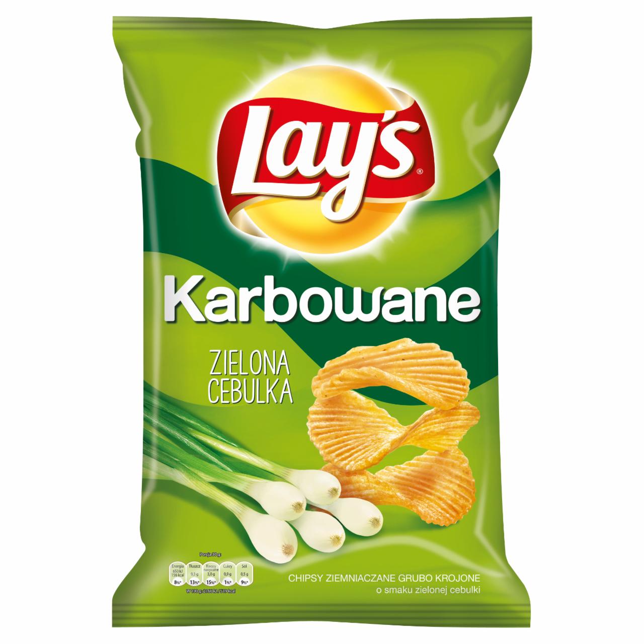 Zdjęcia - Lay's Karbowane o smaku Zielona Cebulka Chipsy ziemniaczane 150 g