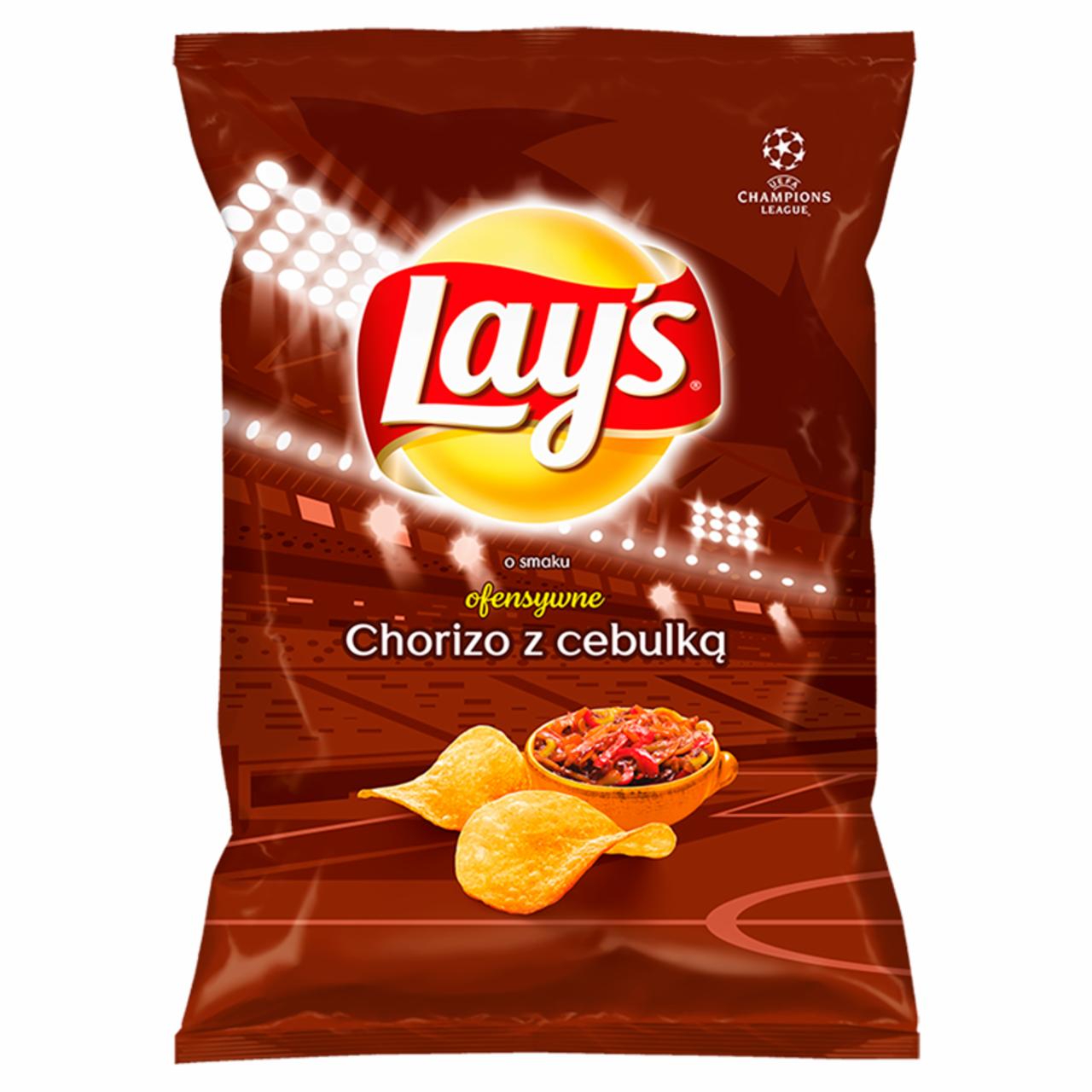 Zdjęcia - Lay's Chipsy ziemniaczane o smaku chorizo z cebulką 40 g