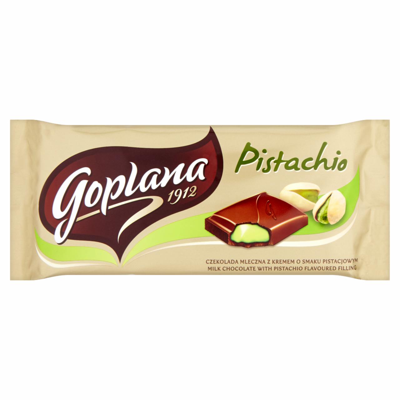 Zdjęcia - Goplana Pistachio Czekolada mleczna z kremem o smaku pistacjowym 90 g