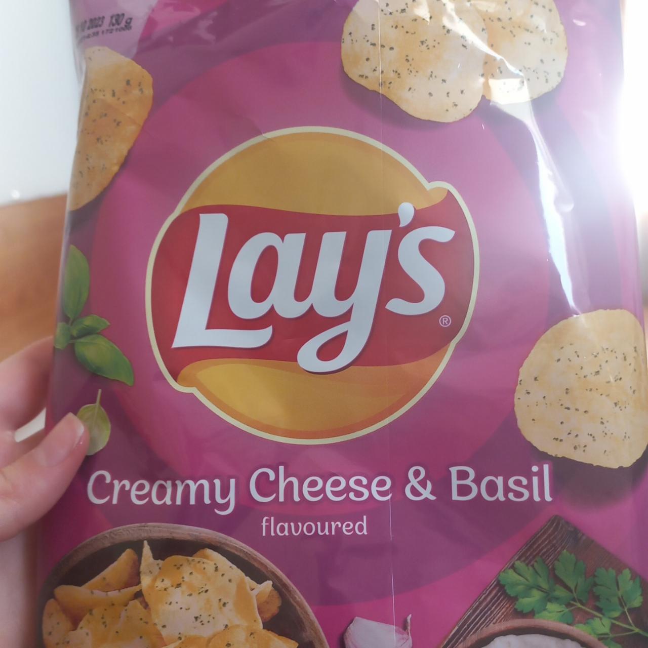 Zdjęcia - Chipsy ziemniaczane o smaku śmietankowego serka z bazylią Lay's