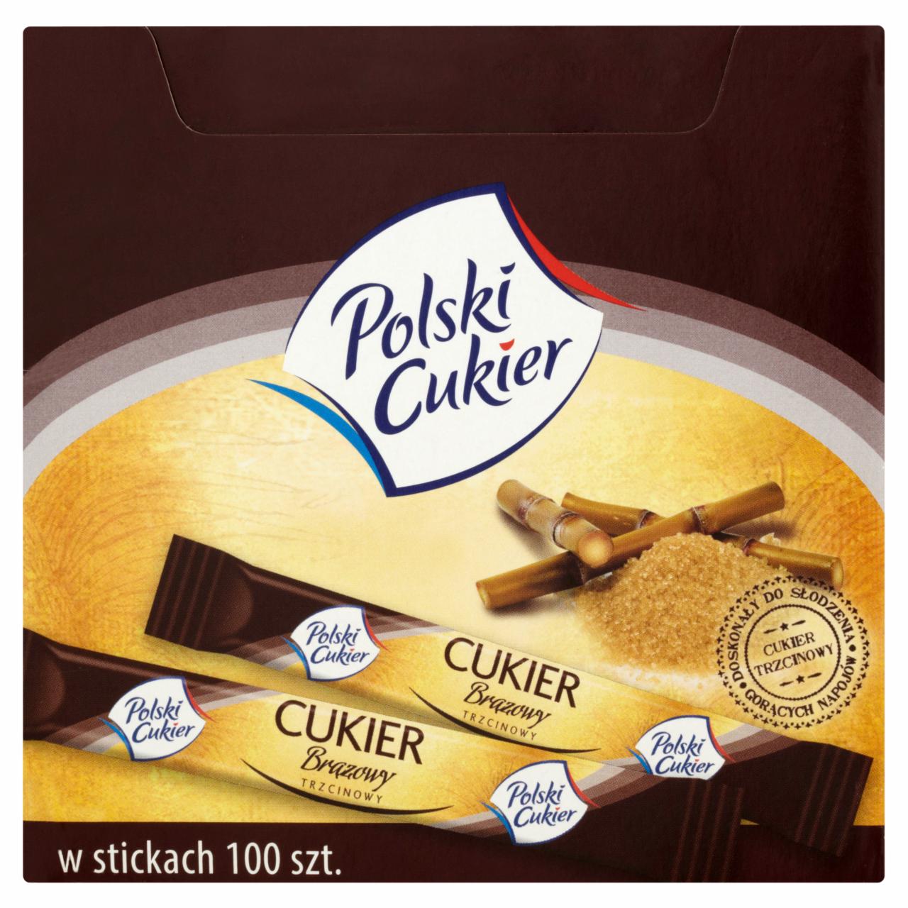 Zdjęcia - Polski Cukier Cukier brązowy trzcinowy w stickach 500 g (100 sztuk)