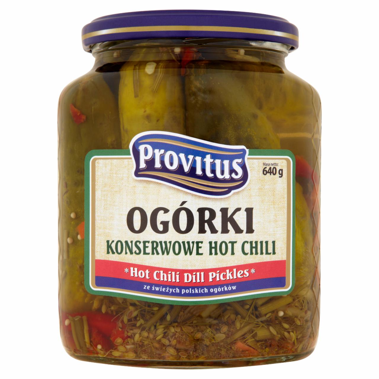 Zdjęcia - Provitus Ogórki konserwowe hot chili 640 g