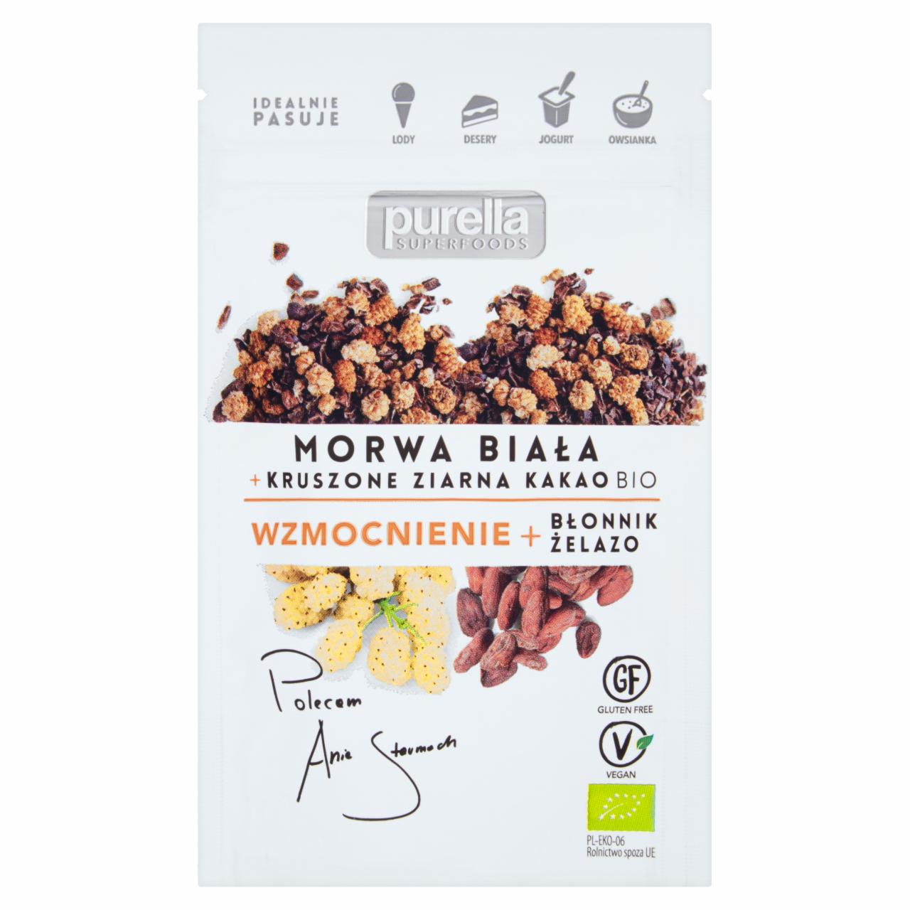 Zdjęcia - Purella Superfoods Morwa biała i kruszone ziarna kakao Bio 45 g
